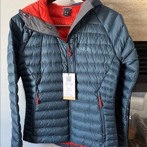 Rab Blue and Red Puffer Jacket for women NWT